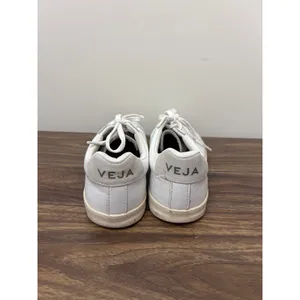 Veja Esplar White Leather Low Top Sneakers Womens Size 9 EU 40 Grey Suede Tab‎ thumbnail 2
