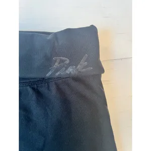 Pink Victoria's Secret Yoga Leggings Black Foldover‎ Waistband Medium M thumbnail 3