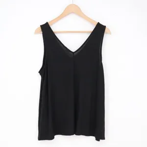 Gap Tank Top Womens Large Black V-Neck Sleeveless Knit Basic Excellent thumbnail 5