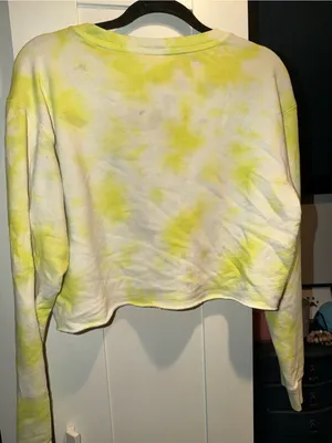 VS PINK Yellow Crop Tie-dye Crewneck thumbnail 8