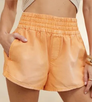 NWT Aerie Babewatch High Waisted Pull On Shorts Orange xl beach summer casual thumbnail 1