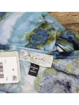 NWT J. Valdi Womens Striped Jumpsuit Swim Cover Up J15175 Blue Multi L thumbnail 4