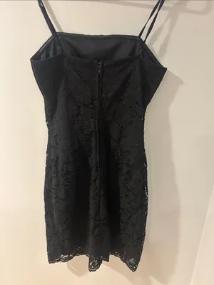 miami Black Lace Spaghetti-Strap Mini Dress thumbnail 3