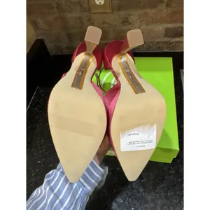 Sam Edelman Andie Pumps Fuschia Satin Embellished Platform Heel Size 8.5 thumbnail 7