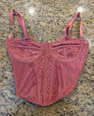PacSun L.A. Hearts Pink Lace Corset Bustier Top XS thumbnail 1
