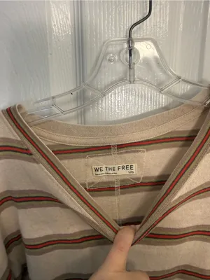 Free People We The Free Nina Stripe Long-Sleeve Tee in Ivory L thumbnail 6