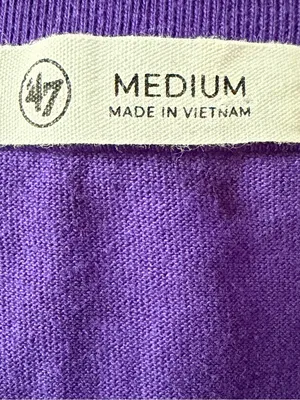 Minnesota Vikings ’47 Brand Purple Embroidered Logo 3/4 Sleeve Top Size M thumbnail 4