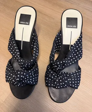 Dolce Vita Polka Dot Twisted Knot Slide Sandals Heels - Size 9 thumbnail 1