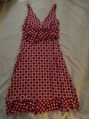 Red and White Dress thumbnail 1