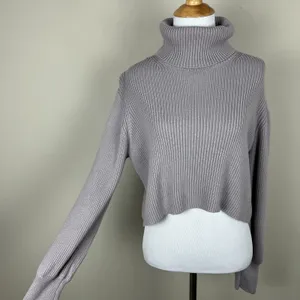 Wilfred Aritzia Sweater Small Cropped Turtleneck Merino Wool‎ Ribbed Pullover S thumbnail 5