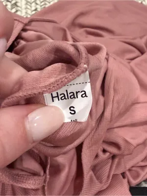 NWOT Halara Light Pink V Neck Short Sleeve Wide Leg Flowy Waffle Casual Jumpsuit thumbnail 9