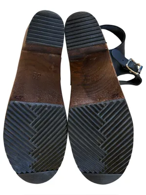 EUC Lotta’s Stockholm Leather Sling Back Heeled Clogs Black Leopard 7.5 - 8 thumbnail 8