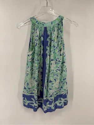 Lilly Pulitzer Bailey silk halter tank top koala wild blue size small thumbnail 5