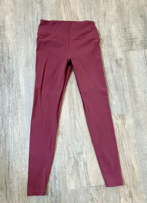 Glyder burgundy leggings sport bra set size S. thumbnail 6