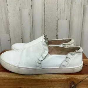 Kate Spade‎ Women's Lillie White Ruffle Slip-On Sneakers Size 6.5 Casual Flats thumbnail 4
