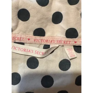 Victoria's Secret Pink Black Polka‎ Dot Pajama Shirt Top M M thumbnail 4