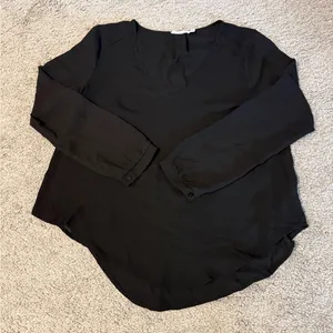 Lush Black V-Neck Blouse thumbnail 1