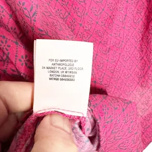 Anthropologie Maeve Pink Blue Balloon Sleeve Top Sz L thumbnail 9
