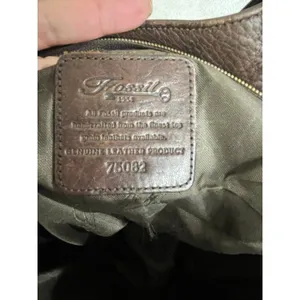 Fossil 1954 Large Brown Pebbled Leather Shoulder Bag Charm Women’s thumbnail 14