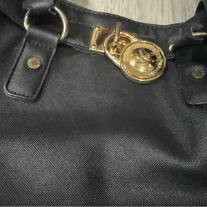 Michael Kors Black Satchel with Gold Accents thumbnail 2