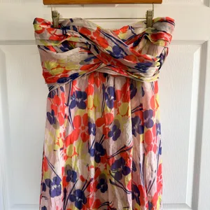 Rubber Ducky Floral Strapless Maxi Dress LARGE thumbnail 6