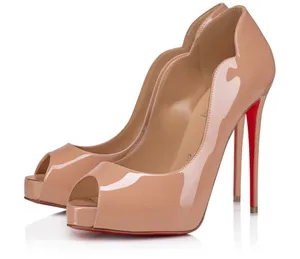 CL Hot Chick Alta 120 mm Open-toe pumps - Patent calf leather - Blush - Women thumbnail 1
