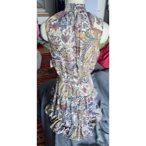 NWT MSK, Macy’s Slvlss Paisley Print Ruffle Dress, Sz M thumbnail 3