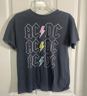 AC/DC Short-Sleeve Tee with Pink, Yellow & Blue Lightning thumbnail 1