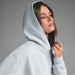 SKIMS Boyfriend fleece pullover hoodie NWT SIZE M ZEN BLUE thumbnail 2