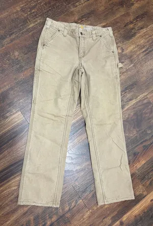 Carhartt women’s lined carpenter pants size 6 tan thumbnail 1