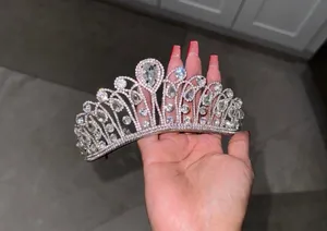 Rhinestone Tiara Princess crown Silver thumbnail 1