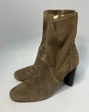 Zara woman tan taupe boots zipper closure women's size‎ 40 9.5 dressy trendy thumbnail 1