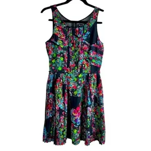 Broadway & Broome Silk Floral Pleated Mini Dress Size 0 thumbnail 2
