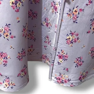 ZARA | EUC Lilac Floral Satin Slip with Pink Accents & Backless Tie (size XS) thumbnail 8
