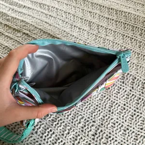 Thirty-One Colorful Beach Summer Patterned Zipper Bag Pouch with Keychain thumbnail 3