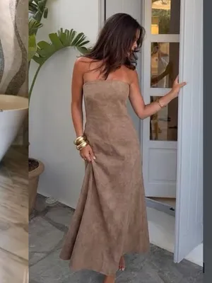 Zara NWT textured dusty pink tube Viscose & linen blend midi maxi dress thumbnail 2