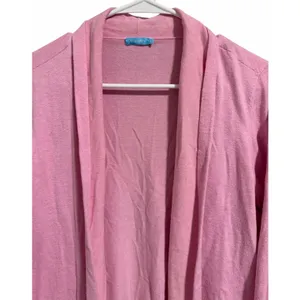 J McLaughlin Cardigan‎ Sweater Open Front Cotton Blend Pink Women's Medium thumbnail 3
