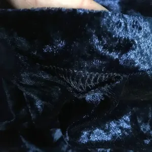 NWT Kaktus Crushed Velvet Navy Ruffle Dress S v6x thumbnail 5