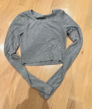 Long Sleeve Top Gray Size XS thumbnail 1