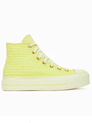 NEW Converse Wmns Chuck Taylor All Star Lift Platform Knit High 'Lemon Slushy' thumbnail 3