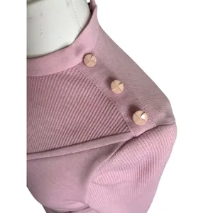 Vintage 70s Pink Sweater Dress Knit Mock Neck Sheath Retro Soft Girl Size 12 P thumbnail 11