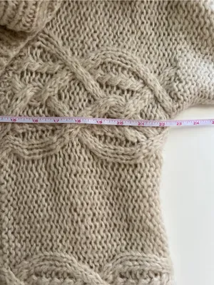 American Eagle Wool Mohair Open Front Chunky Knit Shawl Cardigan Y2K L thumbnail 10