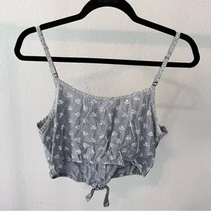 ABERCROMBIE & FITCH Denim Blue Spaghetti Strap Crop Top Medium NWT thumbnail 4