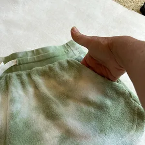 Feat Blanket Blend Fuzzy Matcha Green & White Tie Dye Shorts size S thumbnail 4