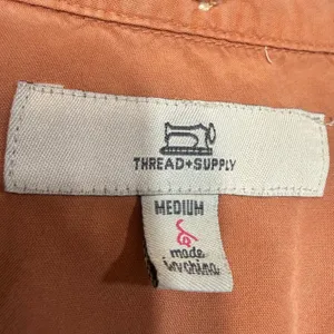 Thread Supply M Button Down Shirt Dress Peach Burnt Tangerine Boho Lyocell‎ thumbnail 7