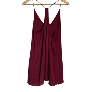 Alice + Olivia Red Sleeveless V-Neck Racerback Silk Cami Mini Dress Size ? thumbnail 10