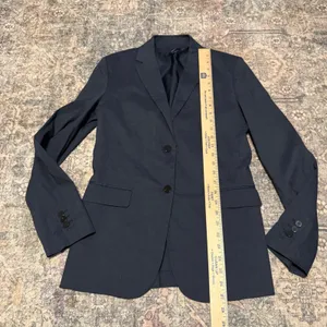 Theory Classic Blazer Navy Blue Linen Blend Size 4 thumbnail 5