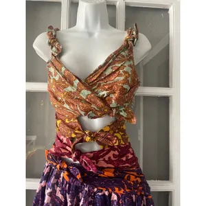 Zimmermann Aliane Cut Out Midi Dress Mixed Paisley Print Cotton Summer Dress thumbnail 10