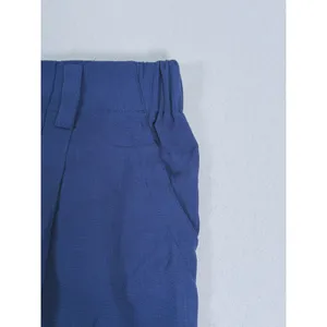 Halara High Waisted Trouser Shorts Size Large Navy Blue Pleated Preppy Coastal thumbnail 7