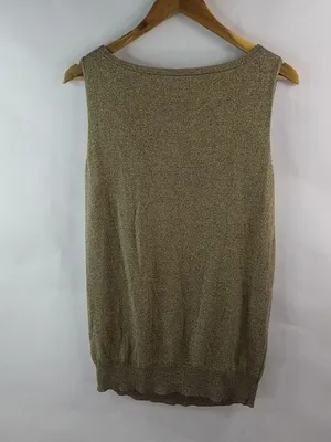 Loft L Golden Sparkle Cowl Neck Sleeveless Top thumbnail 6